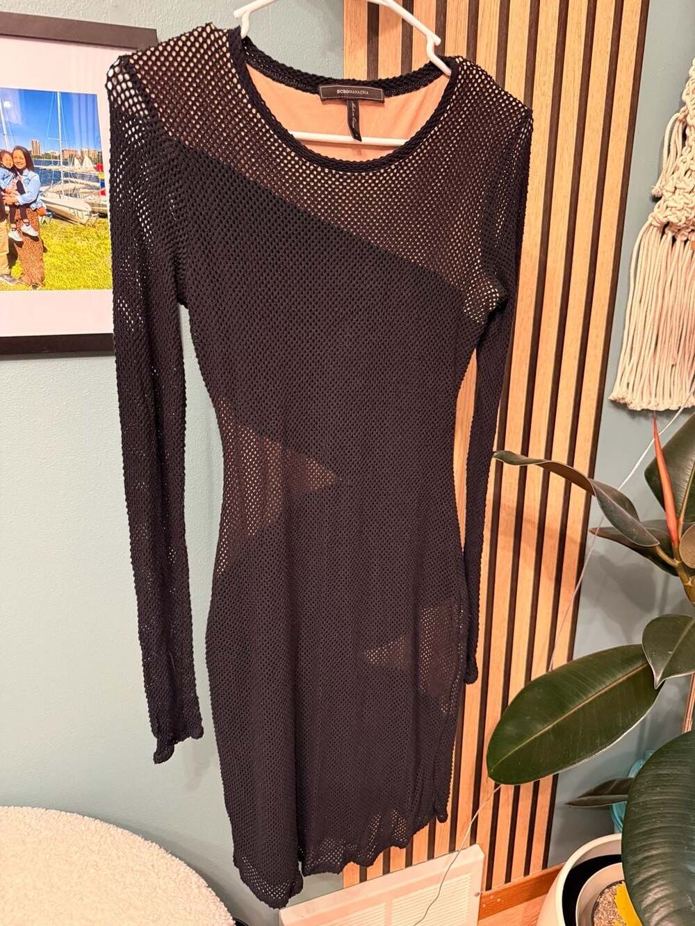 Vintage BCBG Maxazria Early 2000's Fishnet Bodycon Dress